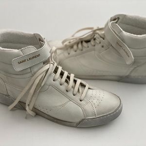 Saint Laurent High Top Leather Designer Sneakers